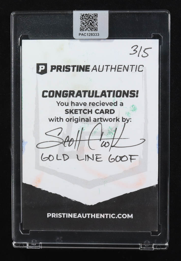 Gold Line Goof | Disney | Original Art Sketch Card by Scott Cook #3/5 (PA) at PristineAuction.com Gold Line Goof | Disney | Original Art Sketch Card by Scott Cook #3/5 (PA) at PristineAuction.com