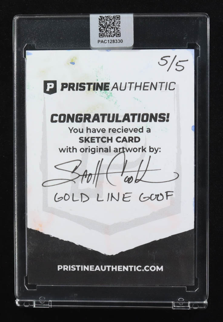 Gold Line Goof | Disney | Original Art Sketch Card by Scott Cook #5/5 (PA) at PristineAuction.com Gold Line Goof | Disney | Original Art Sketch Card by Scott Cook #5/5 (PA) at PristineAuction.com