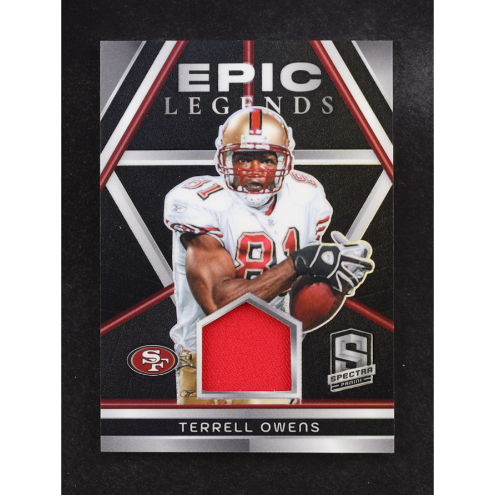 Terrell Owens 2024 Panini Spectra Epic Legends Game Used Jersey #ELM-TOS #86/99 at PristineAuction.com