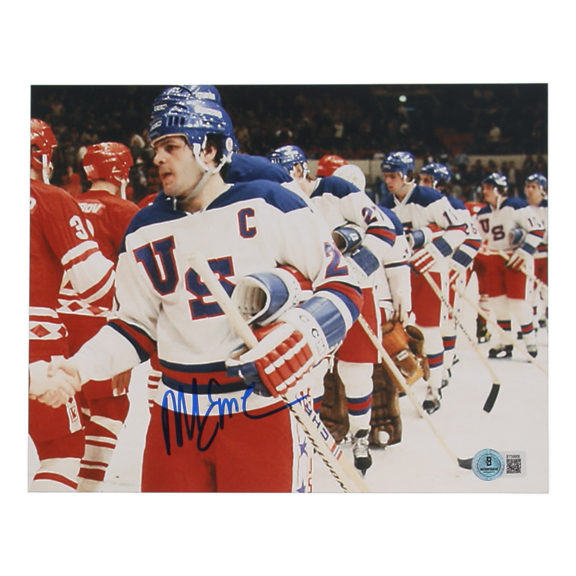 Mike Eruzione Signed Team USA 8x10 Photo (Beckett) at PristineAuction.com Mike Eruzione Signed Team USA 8x10 Photo (Beckett) at PristineAuction.com