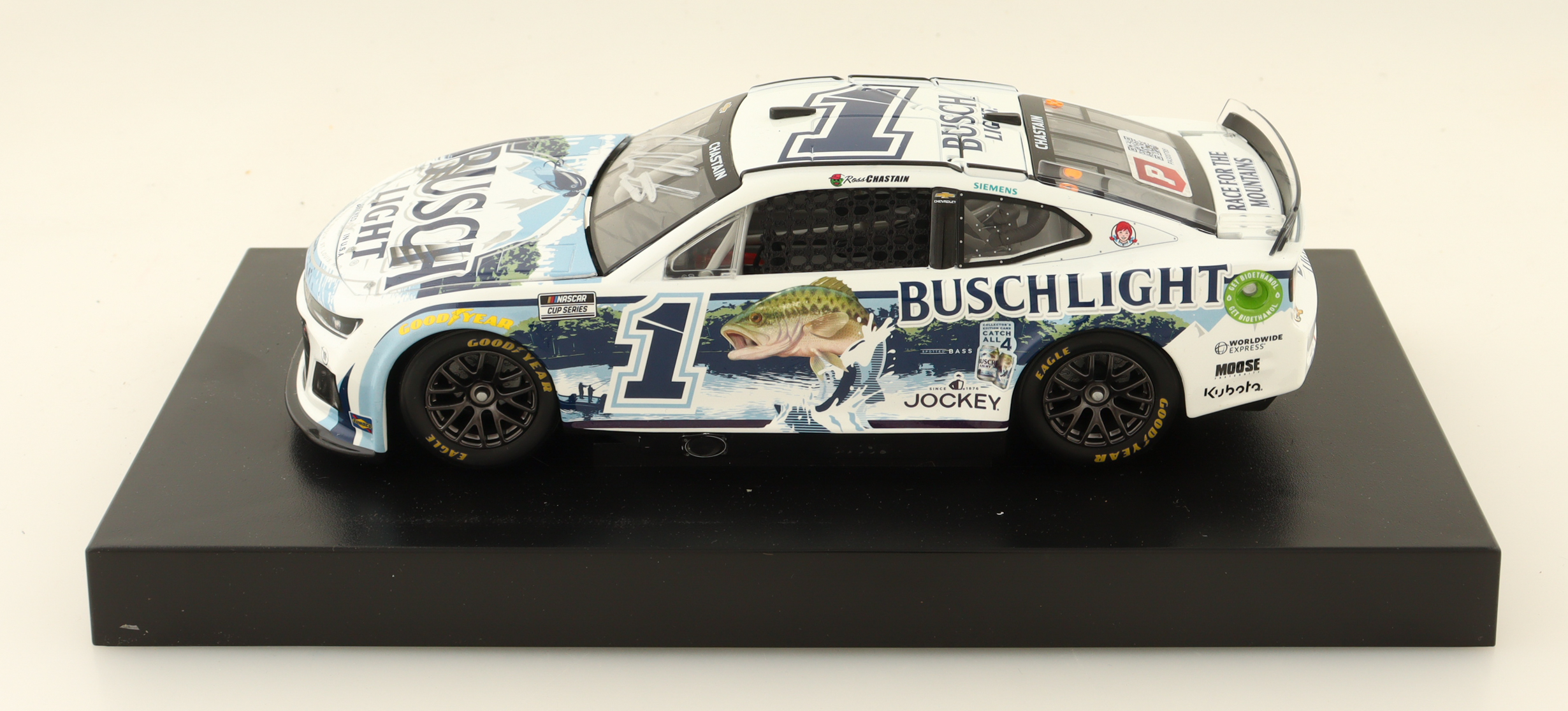 Ross Chastain Signed 2024 #1 Busch Light Fishing Chevrolet Camaro ZL1 | 1:24 Diecast Car (PA) at PristineAuction.com Ross Chastain Signed 2024 #1 Busch Light Fishing Chevrolet Camaro ZL1 | 1:24 Diecast Car (PA) at PristineAuction.com