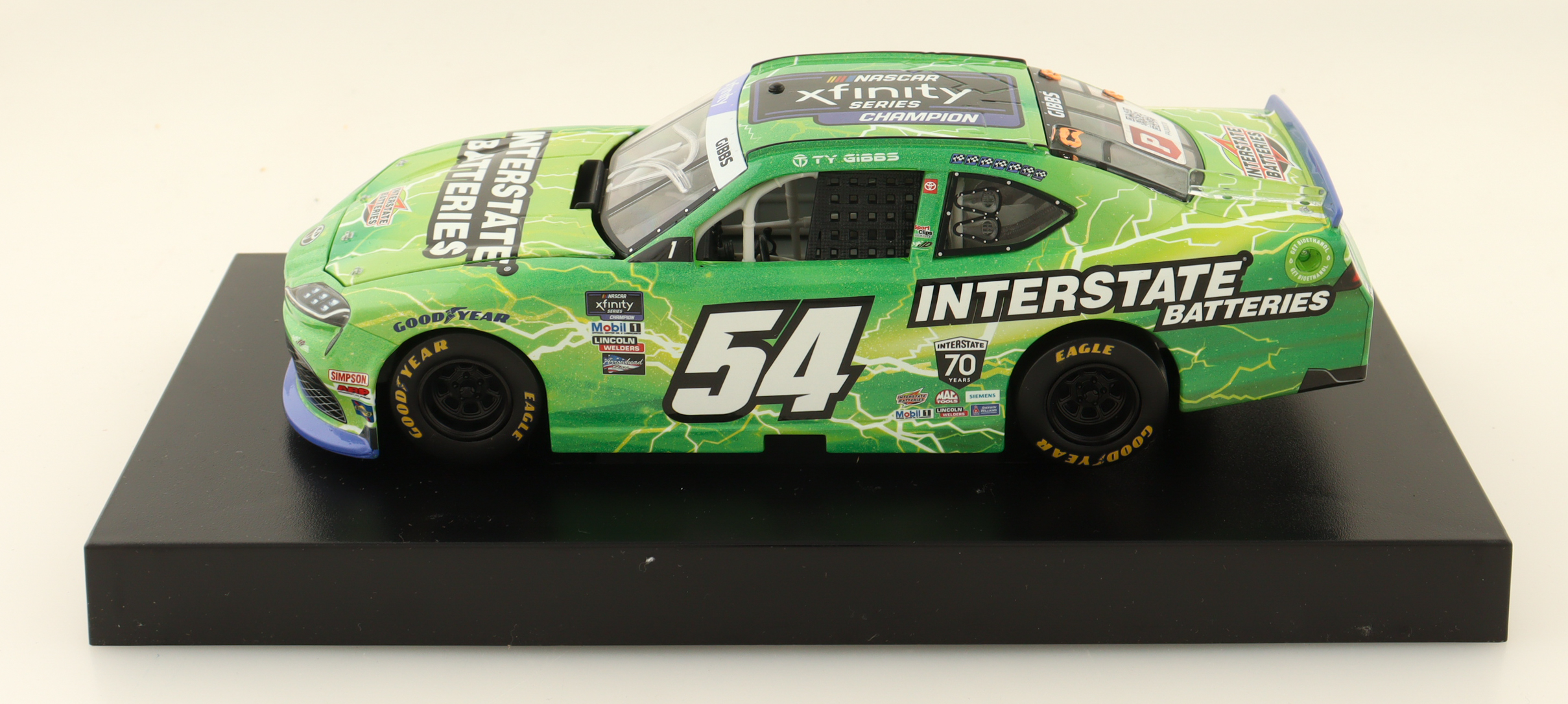 Ty Gibbs Signed 2022 #54 Interstate Batteries Supra (Xfinity Champion) 1:24 Diecast Car (PA) at PristineAuction.com Ty Gibbs Signed 2022 #54 Interstate Batteries Supra (Xfinity Champion) 1:24 Diecast Car (PA) at PristineAuction.com