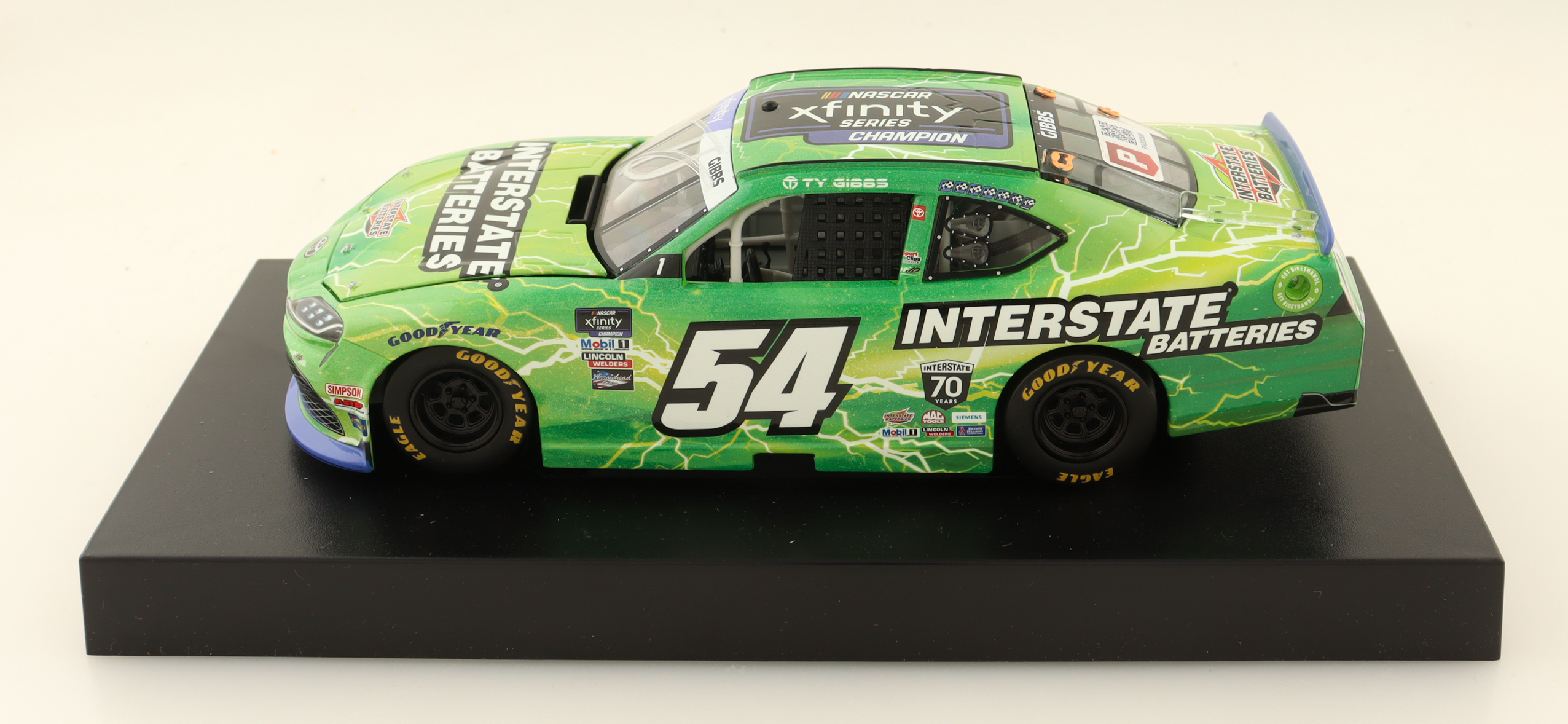 Ty Gibbs Signed 2022 #54 Interstate Batteries Supra (Xfinity Champion) 1:24 Diecast Car (PA) at PristineAuction.com Ty Gibbs Signed 2022 #54 Interstate Batteries Supra (Xfinity Champion) 1:24 Diecast Car (PA) at PristineAuction.com
