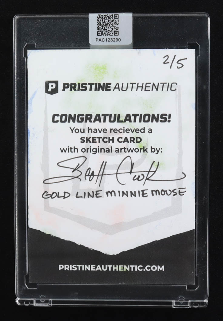 Gold Line Minnie Mouse | Disney | Original Art Sketch Card by Scott Cook #2/5 (PA) at PristineAuction.com Gold Line Minnie Mouse | Disney | Original Art Sketch Card by Scott Cook #2/5 (PA) at PristineAuction.com