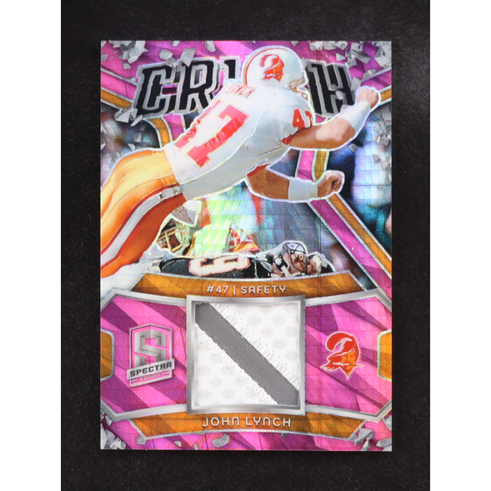 John Lynch 2024 Spectra Crush Neon Pink Prizm Jersey Relics #CRU-JLH #7/15 at PristineAuction.com