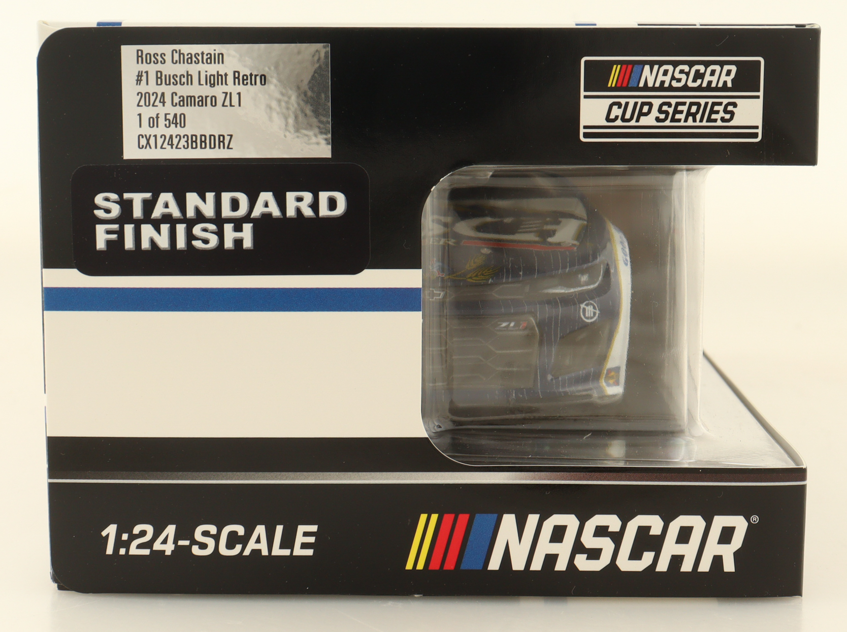 Ross Chastain Signed 2024 #1 Busch Light Retro Chevrolet Camaro ZL1 | 1:24 Diecast Car (PA) at PristineAuction.com Ross Chastain Signed 2024 #1 Busch Light Retro Chevrolet Camaro ZL1 | 1:24 Diecast Car (PA) at PristineAuction.com