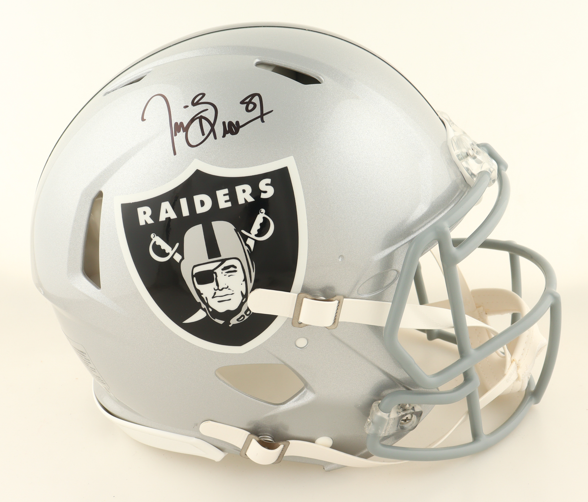 Tim Brown Signed Raiders Full-Size Authentic On-Field Speed Helmet (Fanatics) at PristineAuction.com Tim Brown Signed Raiders Full-Size Authentic On-Field Speed Helmet (Fanatics) at PristineAuction.com