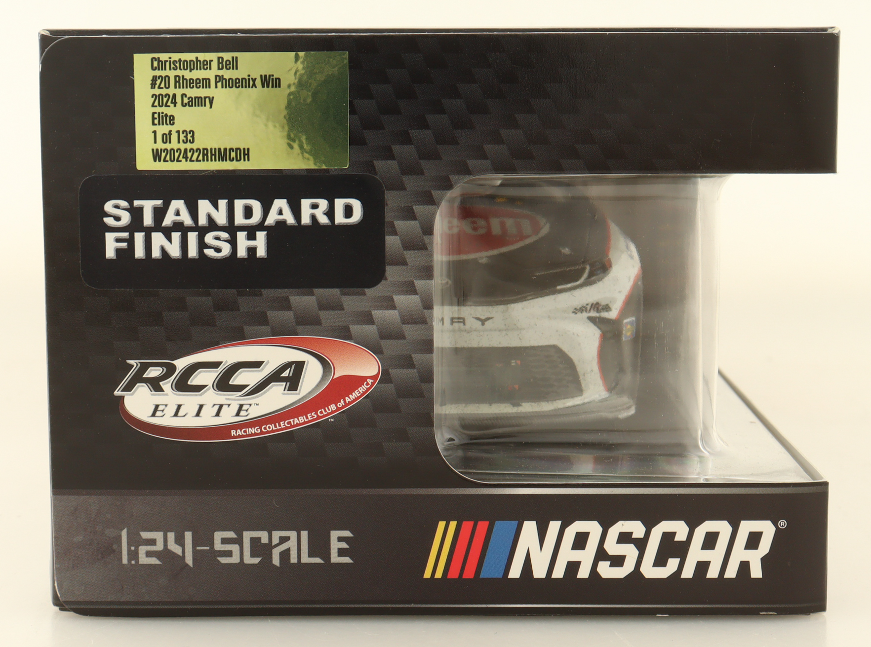 Christopher Bell Signed 2024 #20 Rheem Phoenix Win Elite 1:24 Diecast Car (Bell COA) at PristineAuction.com Christopher Bell Signed 2024 #20 Rheem Phoenix Win Elite 1:24 Diecast Car (Bell COA) at PristineAuction.com