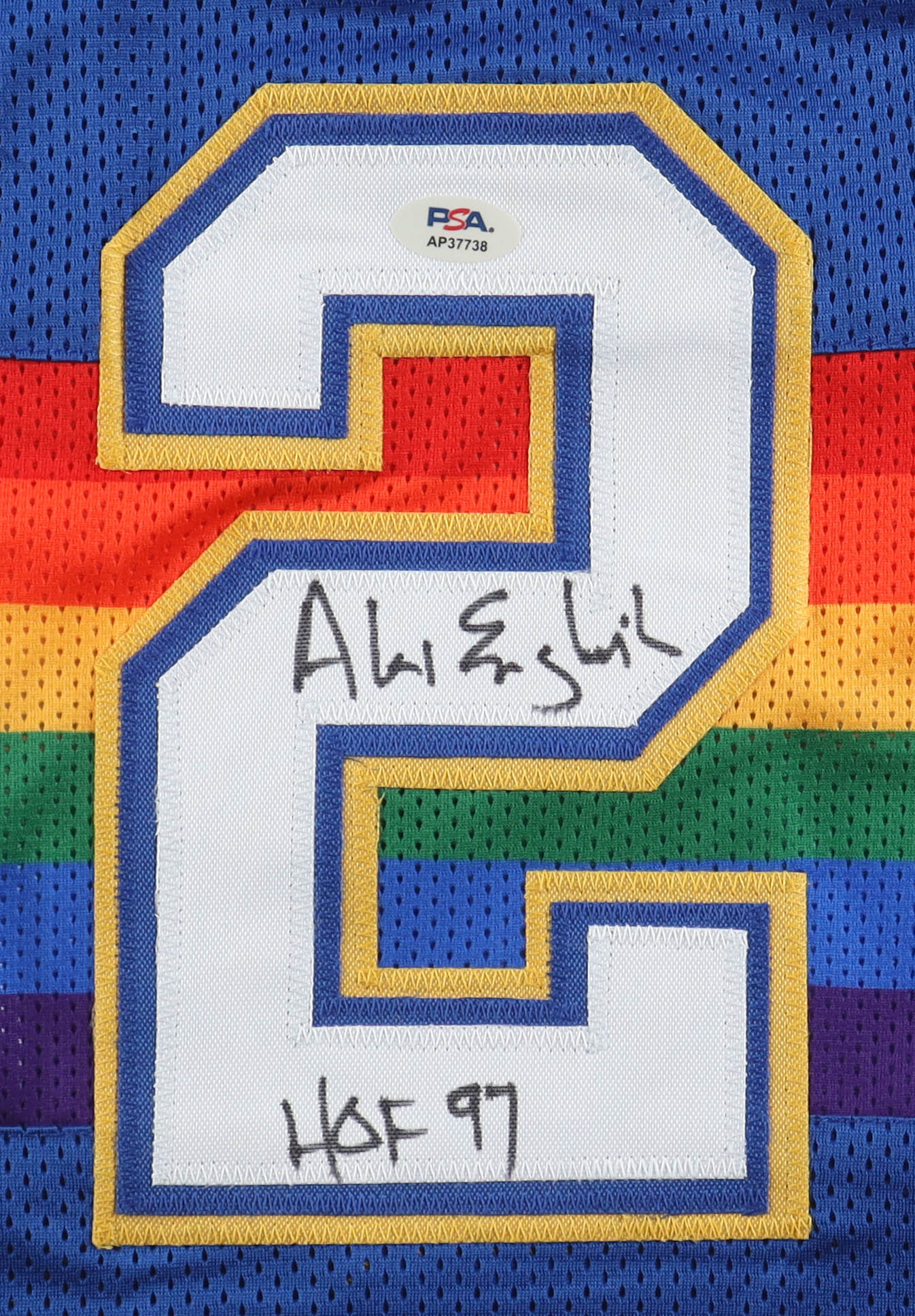 Alex English Signed Jersey Inscribed "HOF 97" (PSA) at PristineAuction.com Alex English Signed Jersey Inscribed "HOF 97" (PSA) at PristineAuction.com