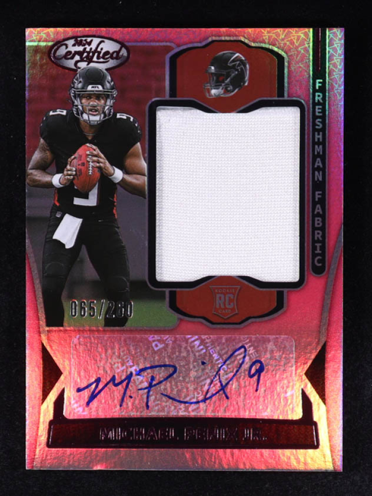 Michael Penix Jr. 2024 Certified Freshman Fabric Mirror Signatures Pink #2 RC #065/260