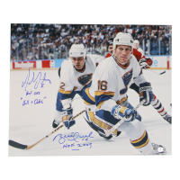 Brett Hull & Adam Oates Signed Blues 16x20 Photo Inscribed "HOF 2009" & "HOF 2012 Hull & Oates" (Beckett) at PristineAuction.com
