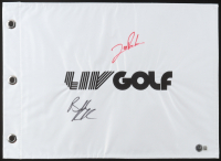 Brooks Koepka & Jon Rahm Signed LIV Golf 12x17 Pin Flag (Beckett) at PristineAuction.com