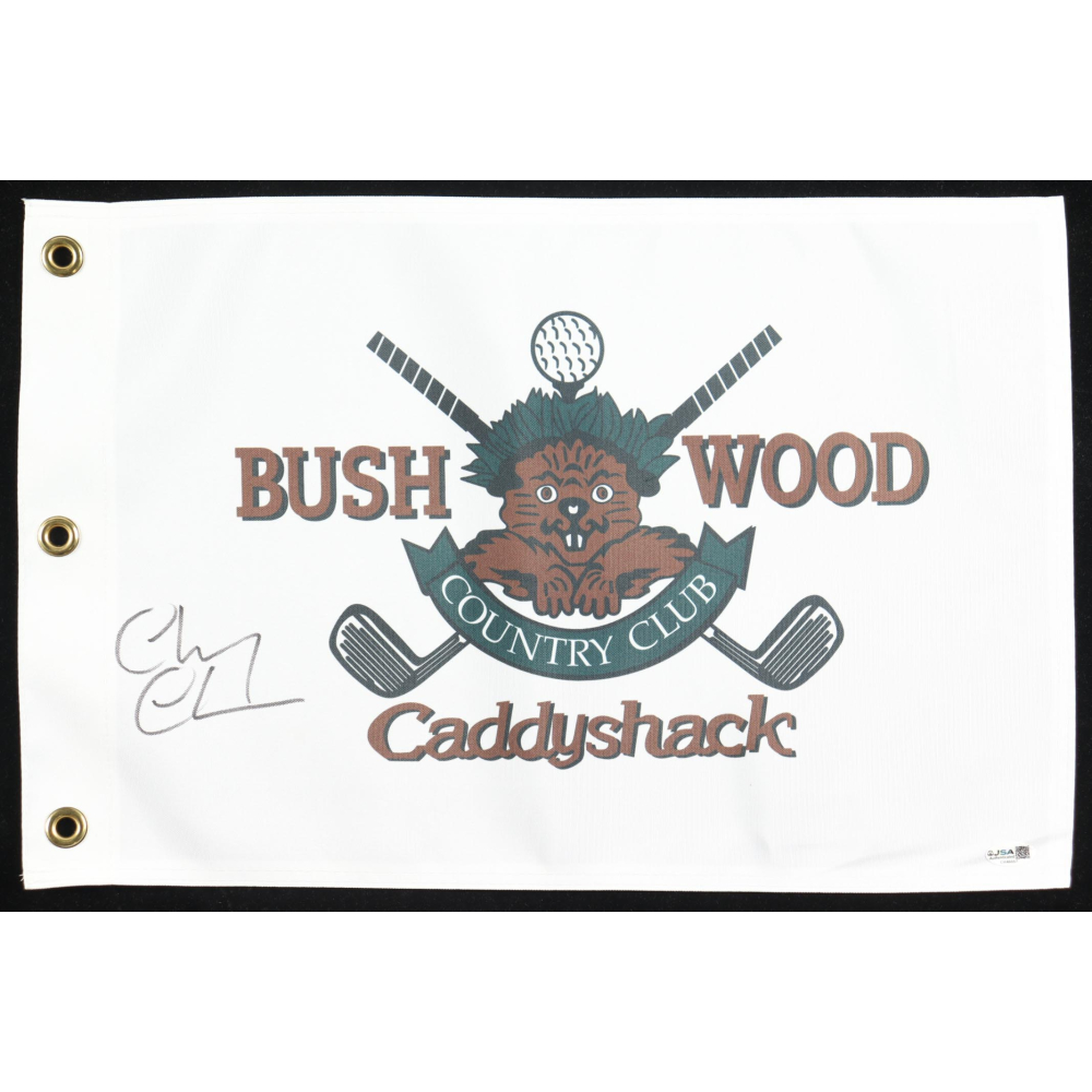 Chevy Chase Signed "Caddyshack" Bushwood Country Club Pin Flag (JSA) at PristineAuction.com
