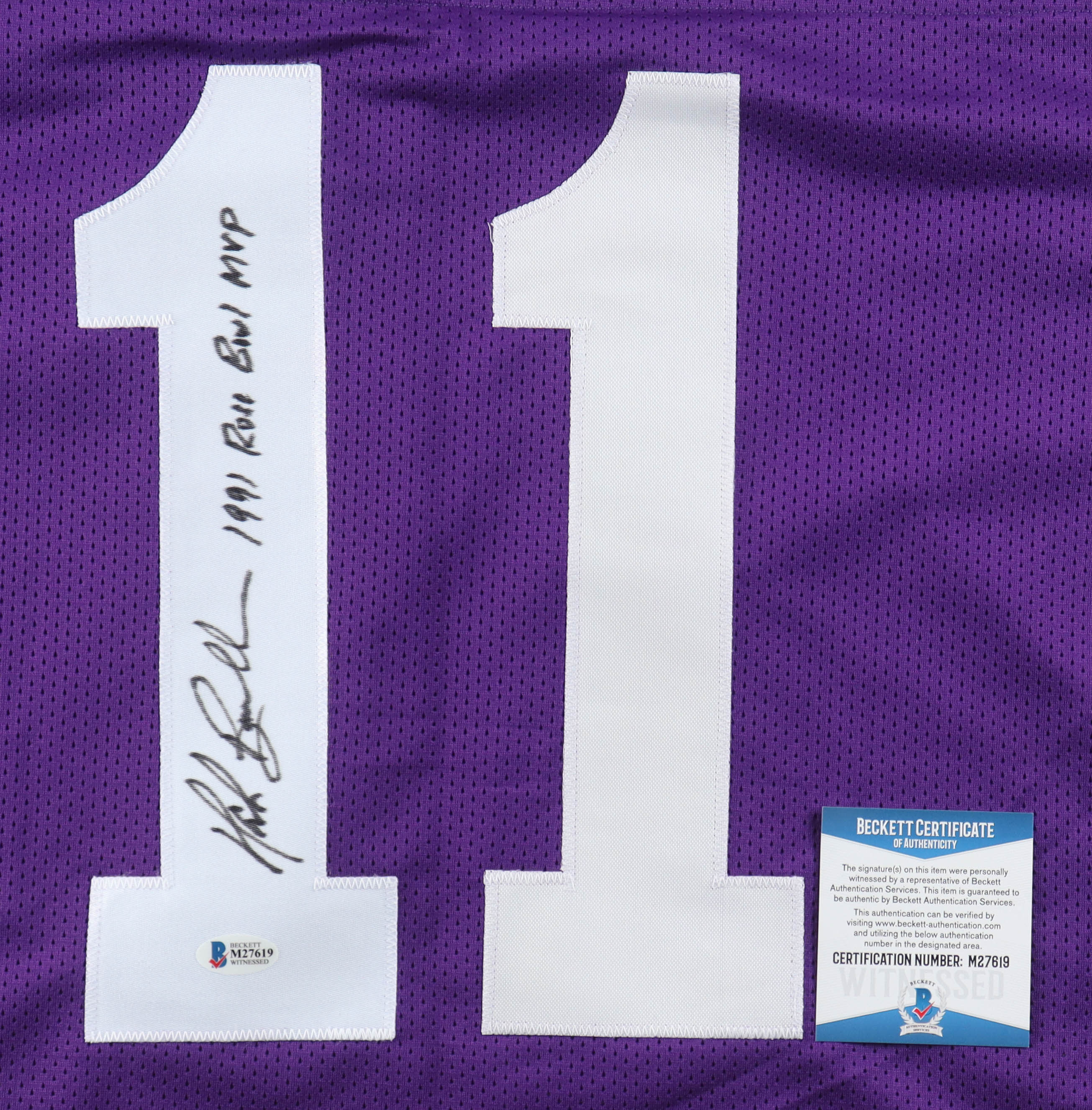 Mark Brunell Signed Jersey Inscribed "1991 Rose Bowl MVP" (Beckett) at PristineAuction.com Mark Brunell Signed Jersey Inscribed "1991 Rose Bowl MVP" (Beckett) at PristineAuction.com