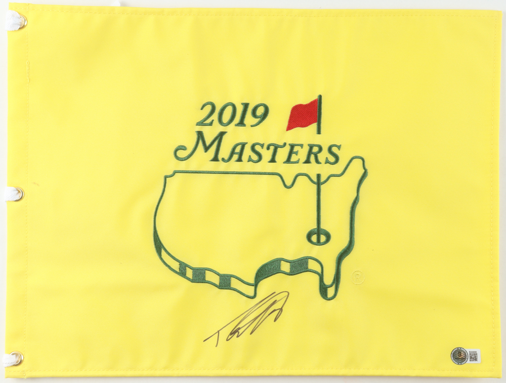 Tommy Fleetwood Signed 2019 Masters Tournament Golf Pin Flag (Beckett) at PristineAuction.com Tommy Fleetwood Signed 2019 Masters Tournament Golf Pin Flag (Beckett) at PristineAuction.com