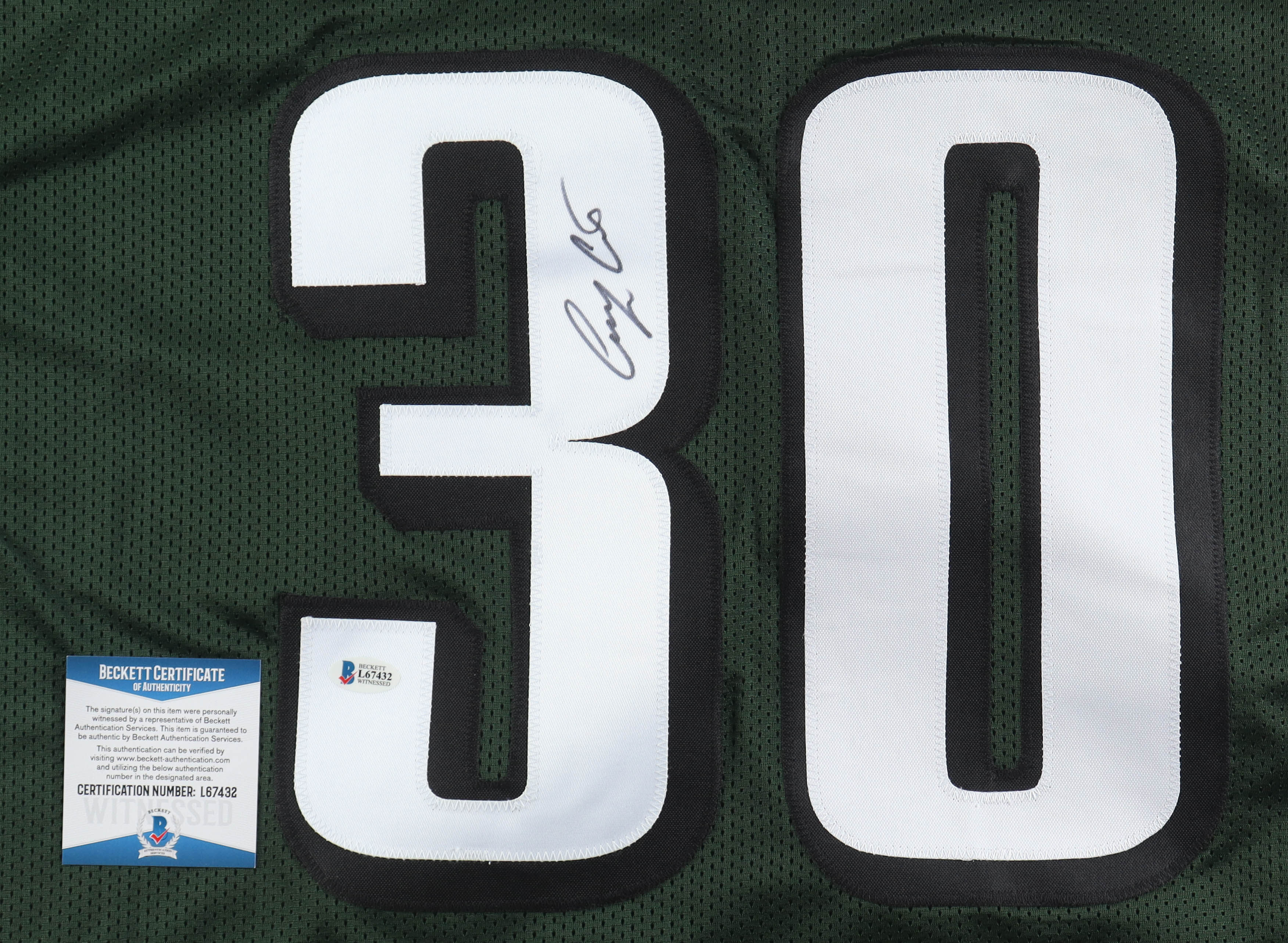 Corey Clement Signed Jersey (Beckett) at PristineAuction.com Corey Clement Signed Jersey (Beckett) at PristineAuction.com