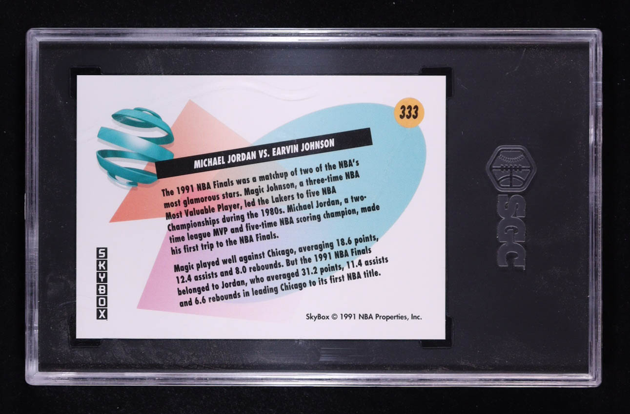 Magic Johnson / Michael Jordan 1991-92 SkyBox #333 FIN (SGC 9.5) at PristineAuction.com Magic Johnson / Michael Jordan 1991-92 SkyBox #333 FIN (SGC 9.5) at PristineAuction.com