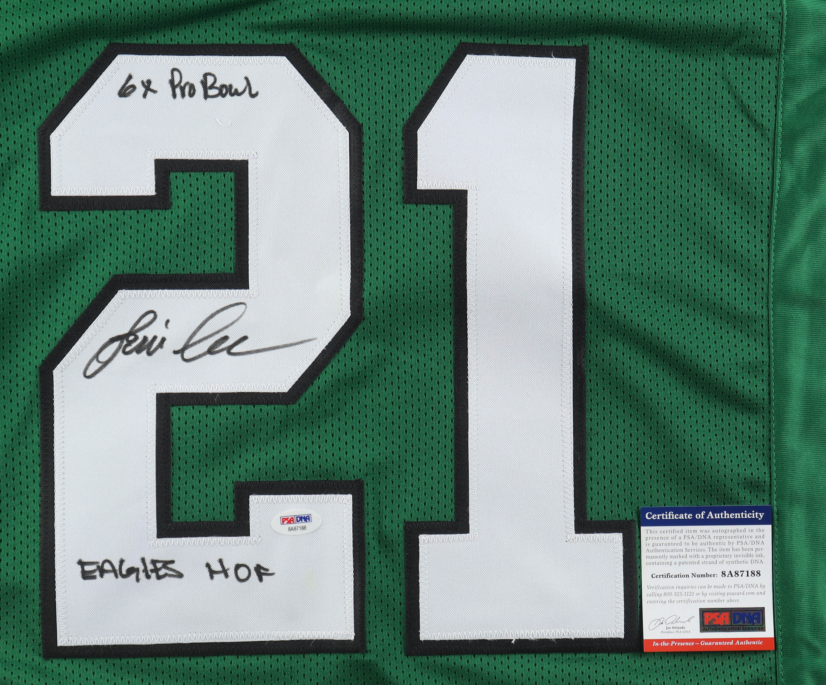 Eric Allen Signed Jersey Inscribed "6x Pro Bowl" & "Eagles HOF" (PSA) at PristineAuction.com Eric Allen Signed Jersey Inscribed "6x Pro Bowl" & "Eagles HOF" (PSA) at PristineAuction.com