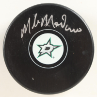 Mike Modano Signed Stars Logo Hockey Puck (JSA) at PristineAuction.com
