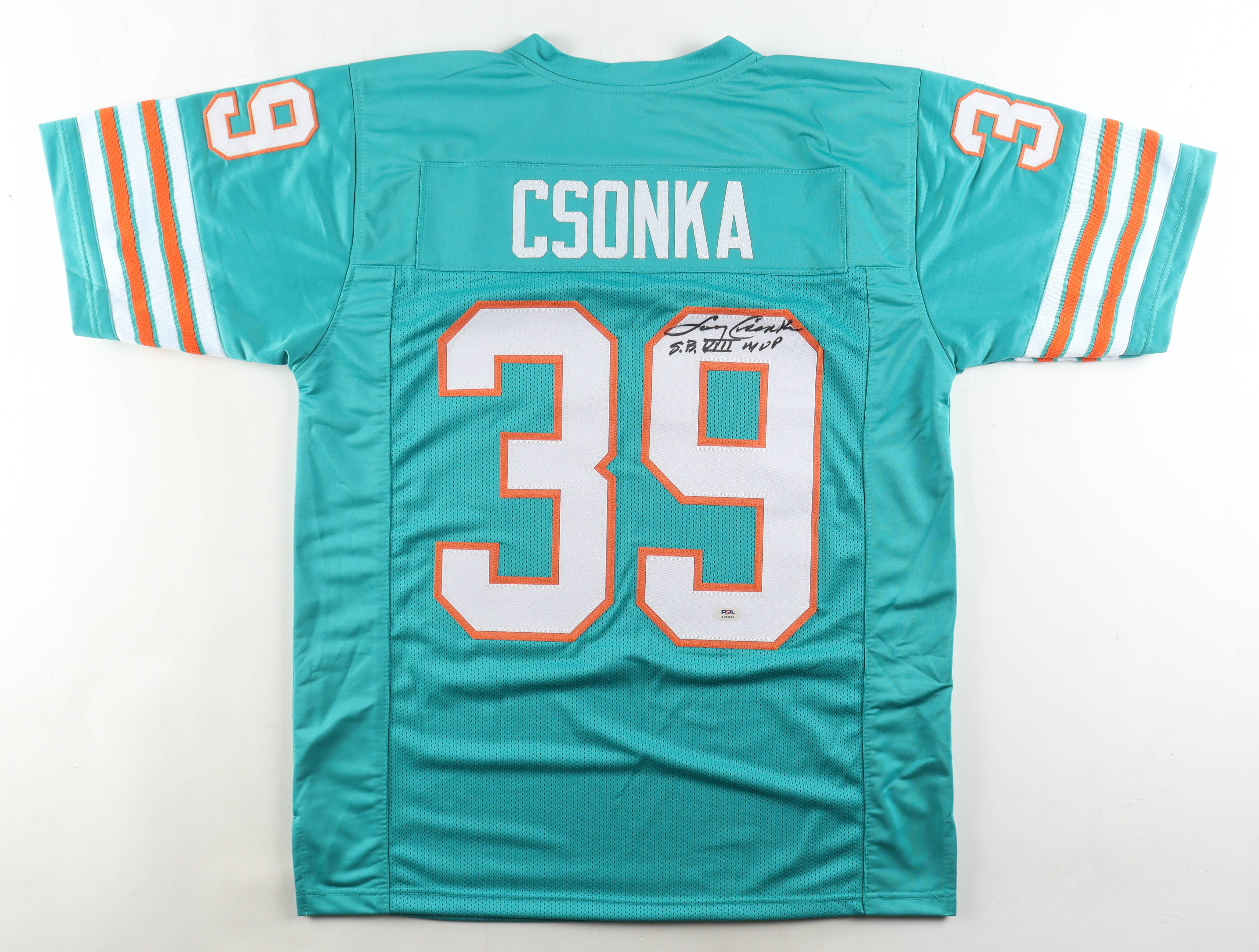 Larry Csonka Signed Jersey Inscribed "S.B. VIII MVP" (PSA) at PristineAuction.com Larry Csonka Signed Jersey Inscribed "S.B. VIII MVP" (PSA) at PristineAuction.com