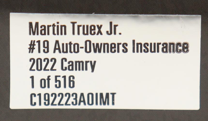 Martin Truex Jr. Signed 2022 #19 Auto-Owners Insurance 1:24 Diecast Car (PA) at PristineAuction.com Martin Truex Jr. Signed 2022 #19 Auto-Owners Insurance 1:24 Diecast Car (PA) at PristineAuction.com