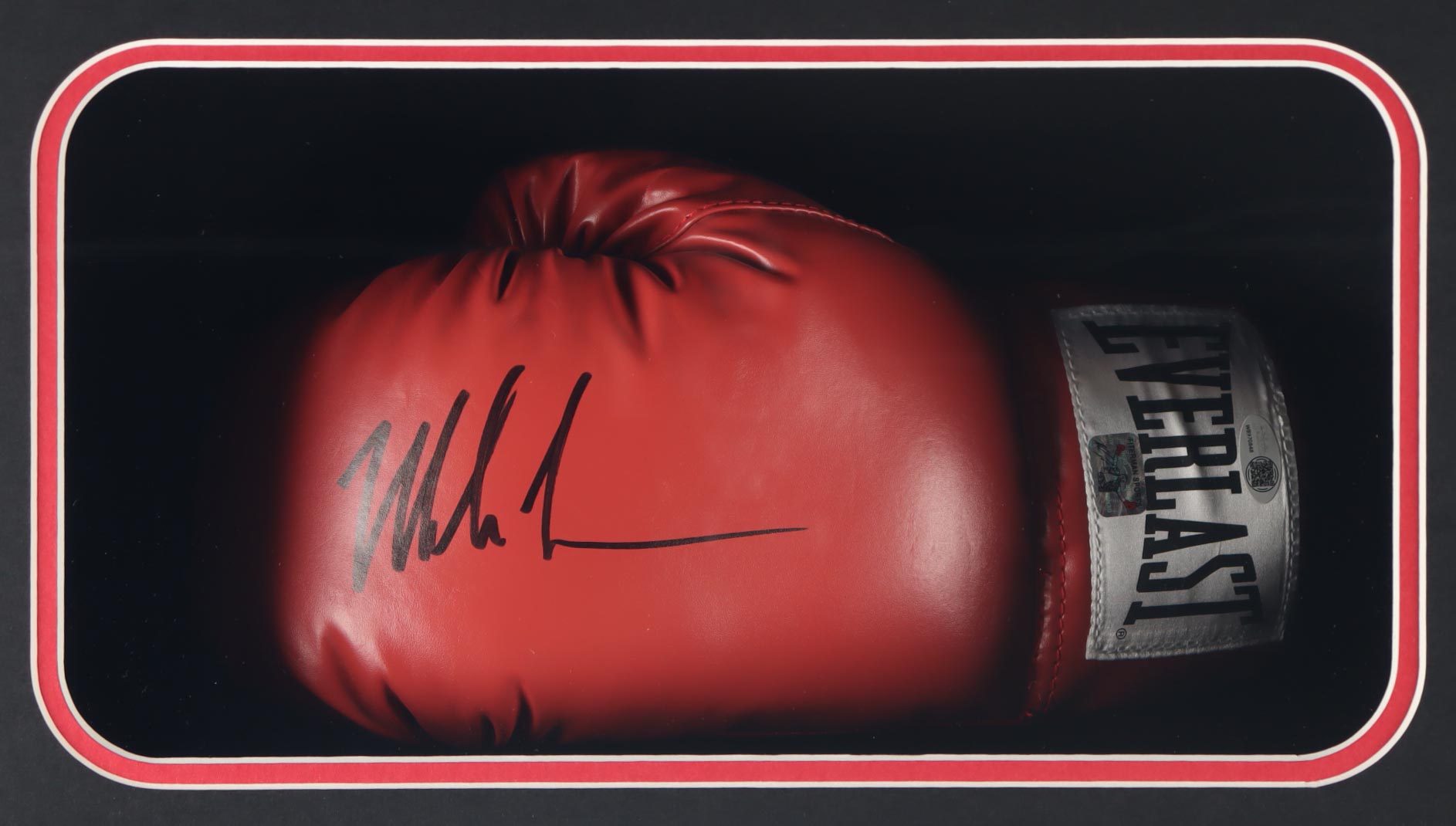 Mike Tyson Signed Boxing Glove Shadowbox Display (JSA & Tyson) at PristineAuction.com Mike Tyson Signed Boxing Glove Shadowbox Display (JSA & Tyson) at PristineAuction.com