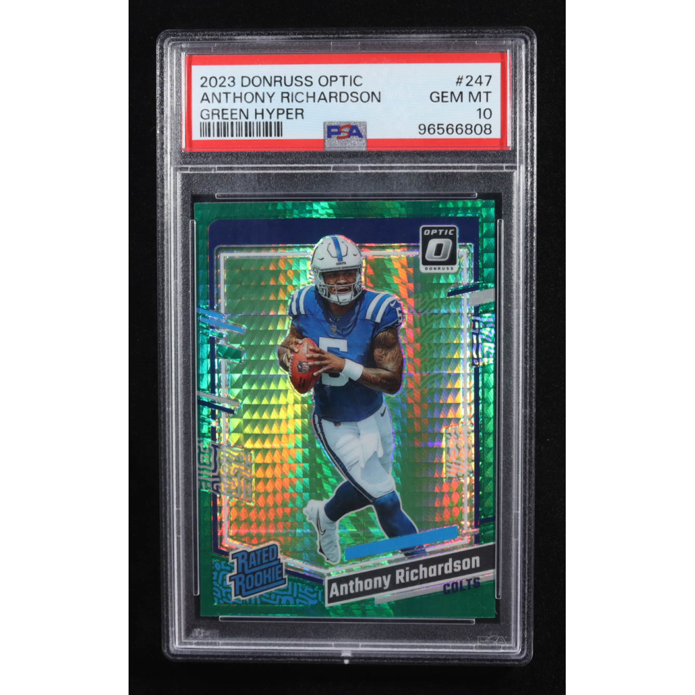 Anthony Richardson 2023 Donruss Optic Green Hyper RR #247 RC (PSA 10) at PristineAuction.com