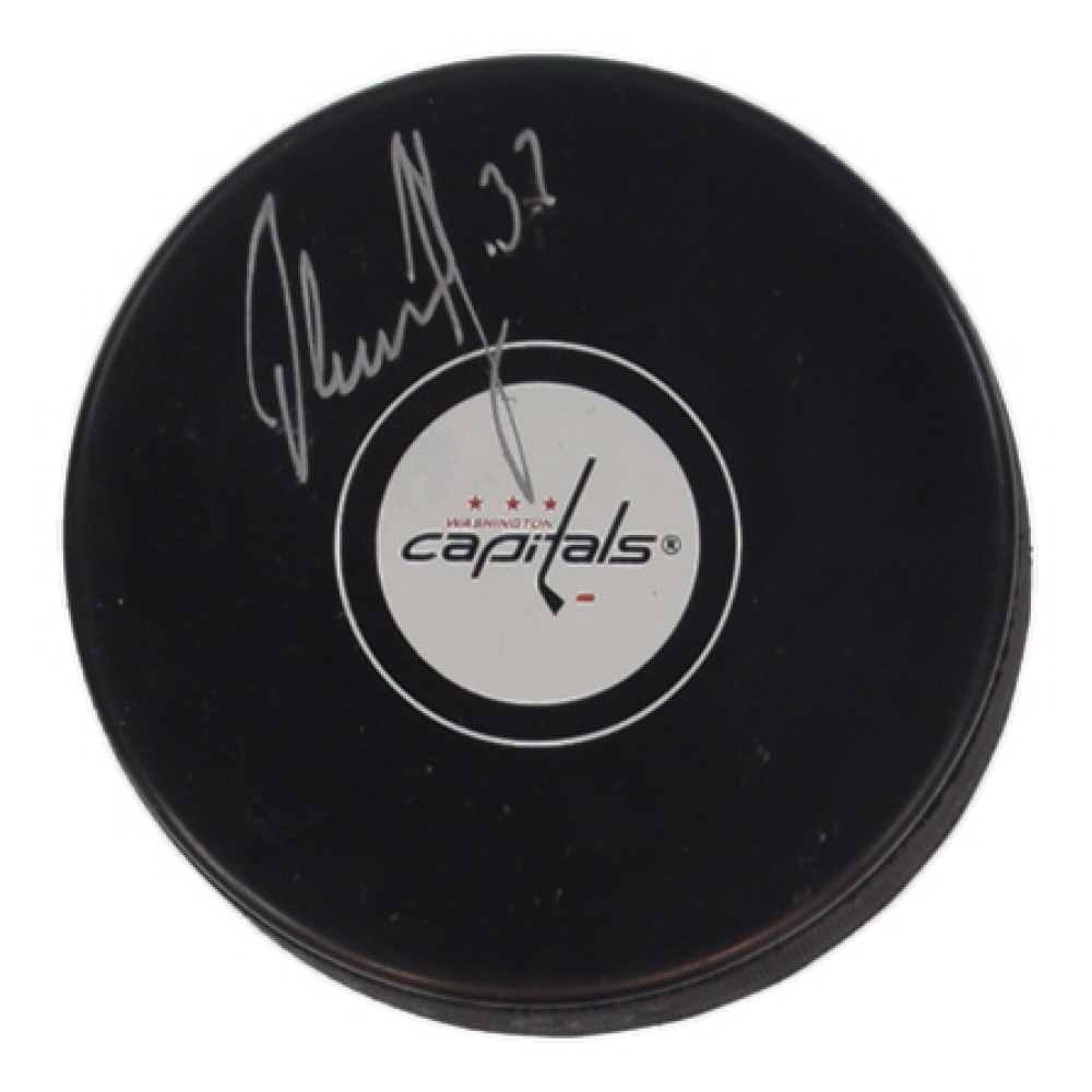 Olaf Kolzig Signed Capitals Logo Hockey Puck (Beckett) at PristineAuction.com