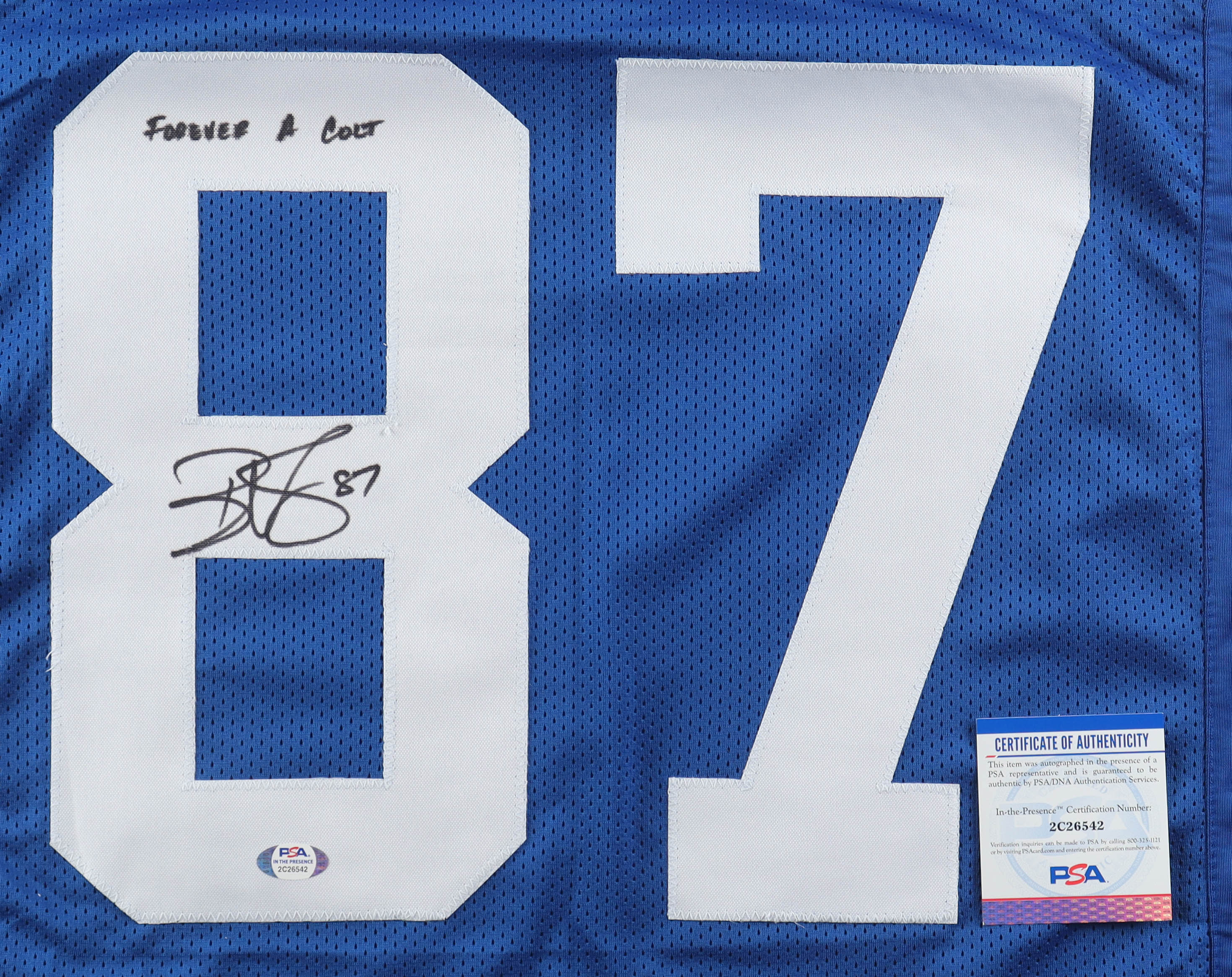Reggie Wayne Signed Jersey Inscribed "Forever A Colt" (PSA) at PristineAuction.com Reggie Wayne Signed Jersey Inscribed "Forever A Colt" (PSA) at PristineAuction.com