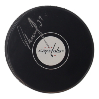 Olaf Kolzig Signed Capitals Logo Hockey Puck (Beckett) at PristineAuction.com