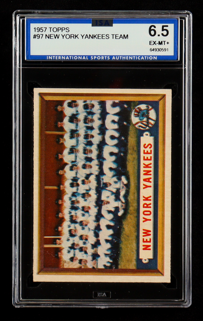 New York Yankees 1957 Topps #97 (ISA 6.5) at PristineAuction.com New York Yankees 1957 Topps #97 (ISA 6.5) at PristineAuction.com