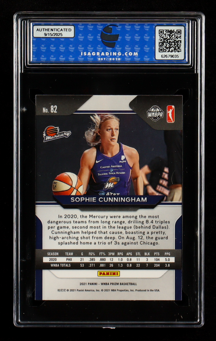 Sophie Cunningham 2021 Panini Prizm WNBA #82 RC (ISA 9) at PristineAuction.com Sophie Cunningham 2021 Panini Prizm WNBA #82 RC (ISA 9) at PristineAuction.com