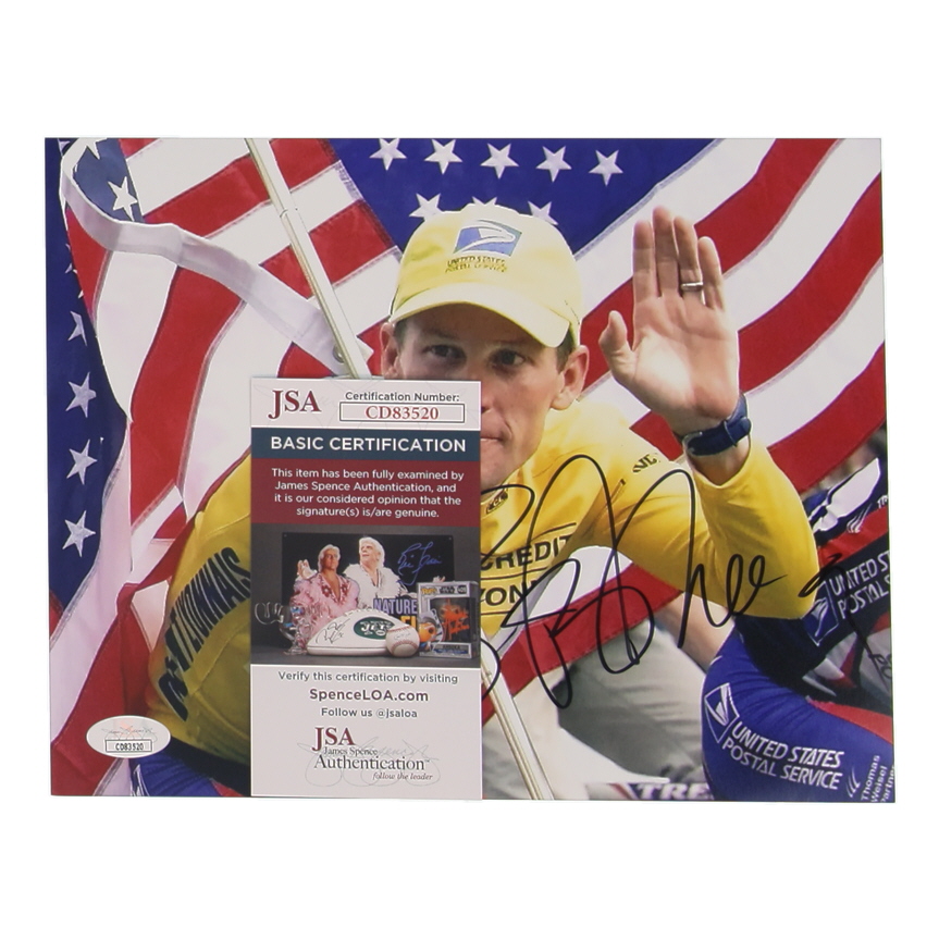 Lance Armstrong Signed 8x10 Photo (JSA) at PristineAuction.com Lance Armstrong Signed 8x10 Photo (JSA) at PristineAuction.com