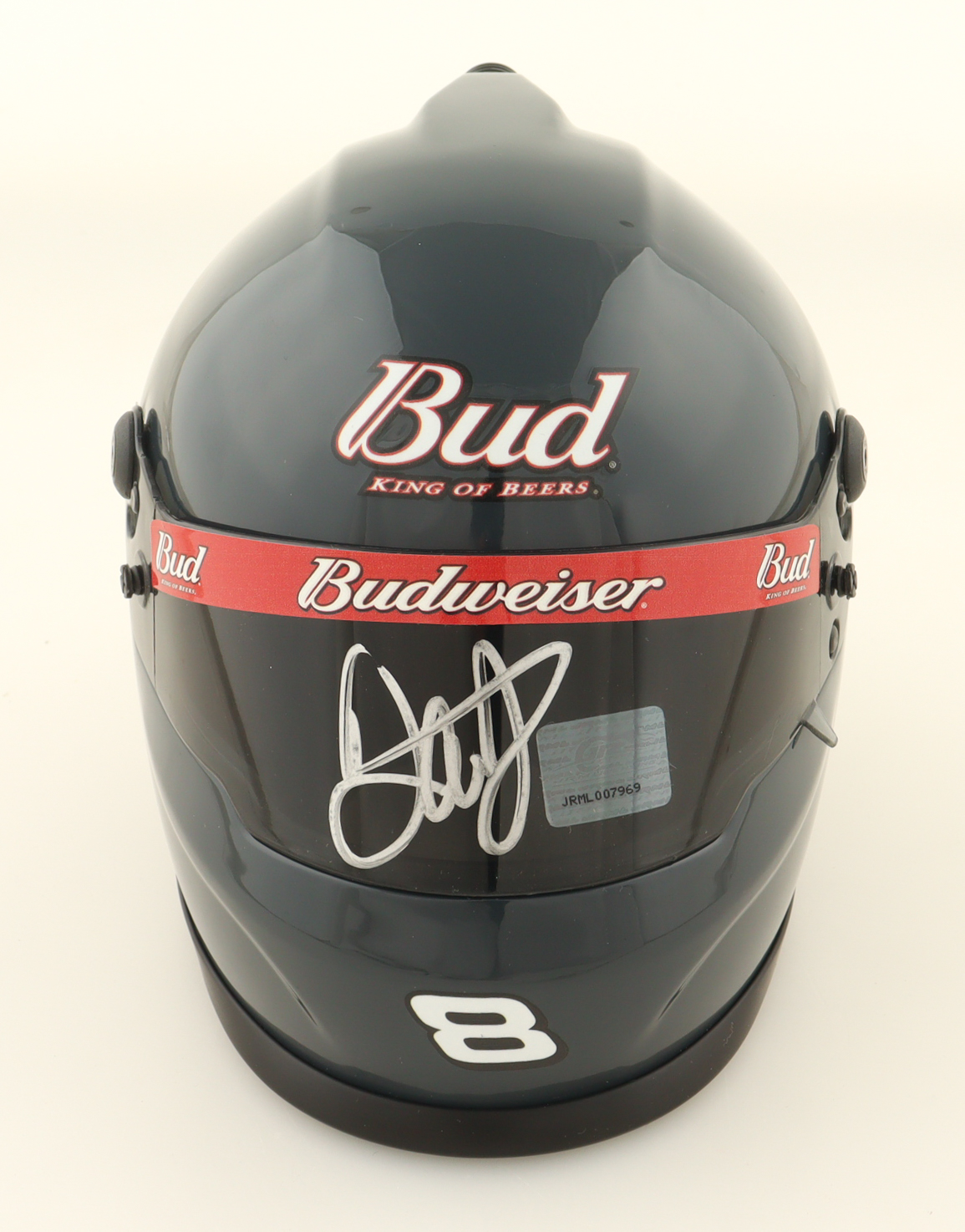 Dale Earnhardt Jr. Signed Budweiser NASCAR Mini Helmet (JR Motorsports) at PristineAuction.com Dale Earnhardt Jr. Signed Budweiser NASCAR Mini Helmet (JR Motorsports) at PristineAuction.com