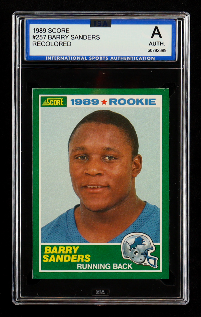 Barry Sanders 1989 Score #257 RC (ISA - Recolored) at PristineAuction.com Barry Sanders 1989 Score #257 RC (ISA - Recolored) at PristineAuction.com