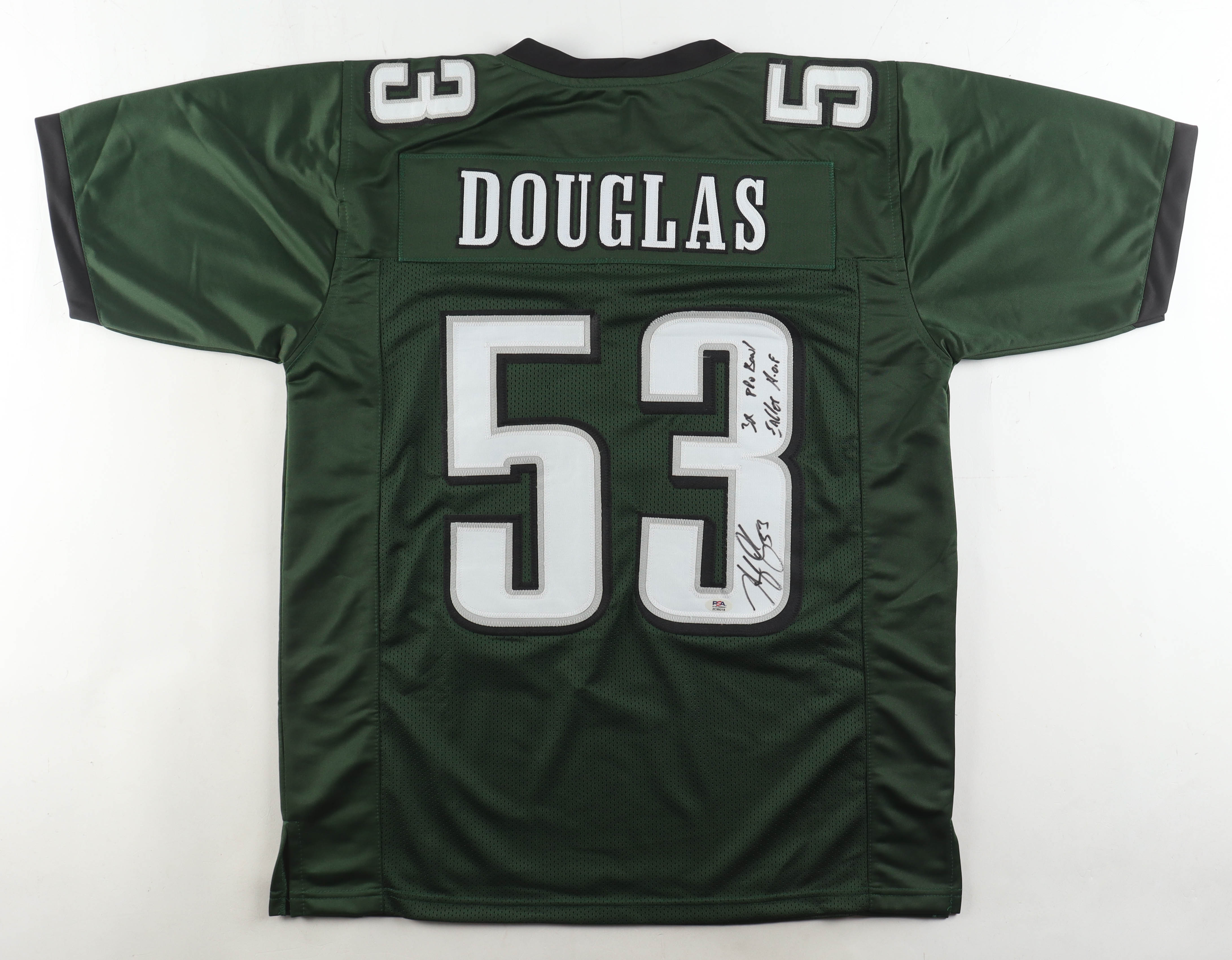 Hugh Douglas Signed Jersey Inscribed "3x Pro Bowl" & "Eagles H.O.F." (PSA) at PristineAuction.com Hugh Douglas Signed Jersey Inscribed "3x Pro Bowl" & "Eagles H.O.F." (PSA) at PristineAuction.com