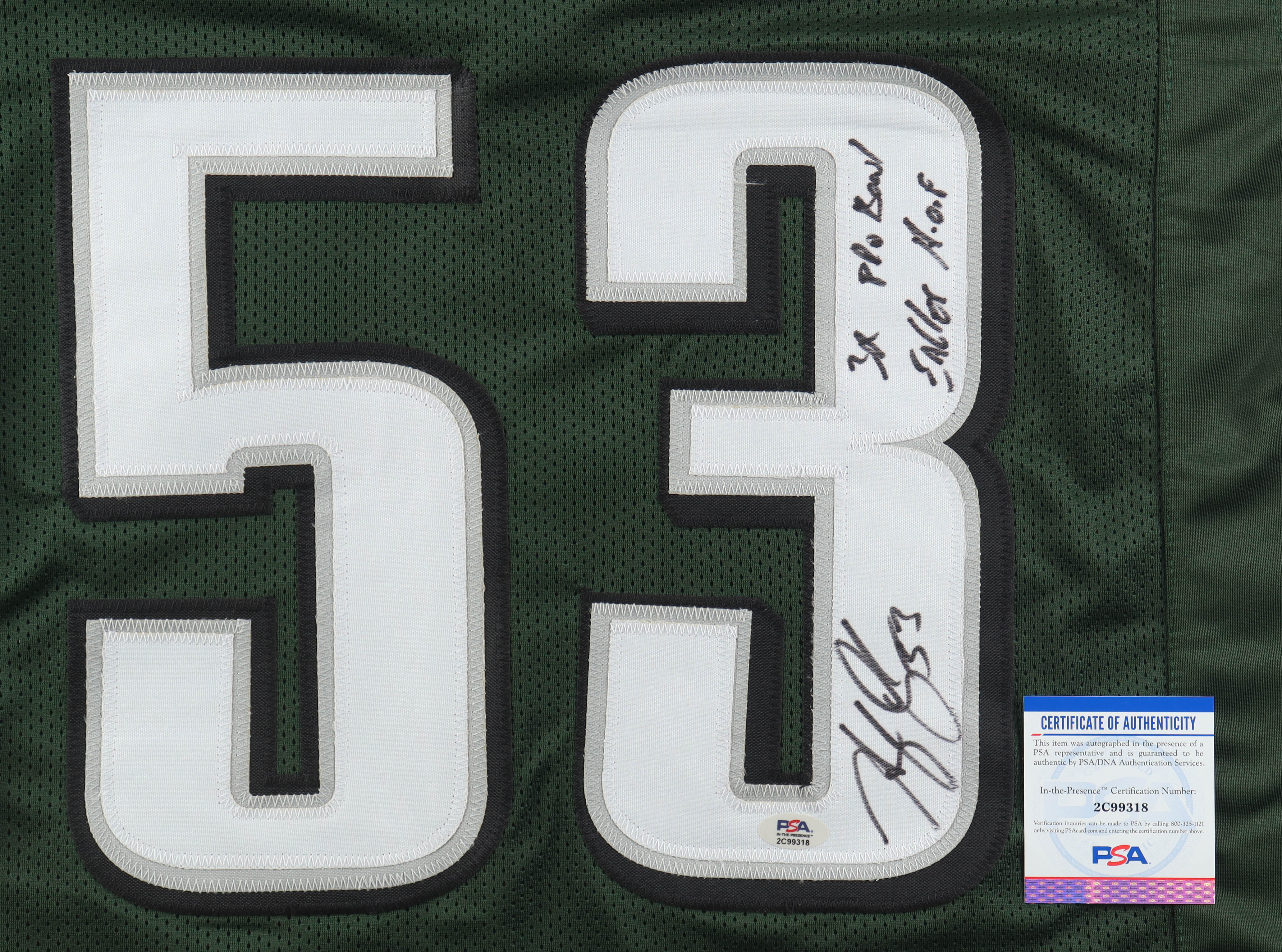 Hugh Douglas Signed Jersey Inscribed "3x Pro Bowl" & "Eagles H.O.F." (PSA) at PristineAuction.com Hugh Douglas Signed Jersey Inscribed "3x Pro Bowl" & "Eagles H.O.F." (PSA) at PristineAuction.com