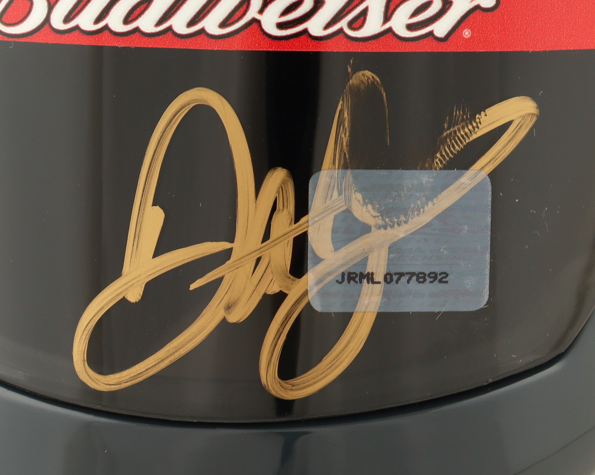 Dale Earnhardt Jr. Signed Budweiser NASCAR Mini Helmet (JR Motorsports) at PristineAuction.com Dale Earnhardt Jr. Signed Budweiser NASCAR Mini Helmet (JR Motorsports) at PristineAuction.com