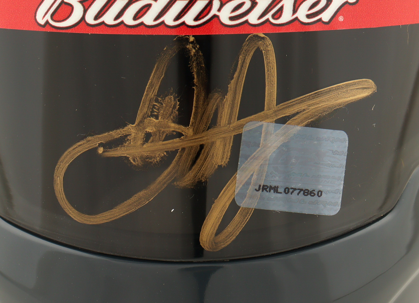 Dale Earnhardt Jr. Signed Budweiser NASCAR Mini Helmet (JR Motorsports) at PristineAuction.com Dale Earnhardt Jr. Signed Budweiser NASCAR Mini Helmet (JR Motorsports) at PristineAuction.com