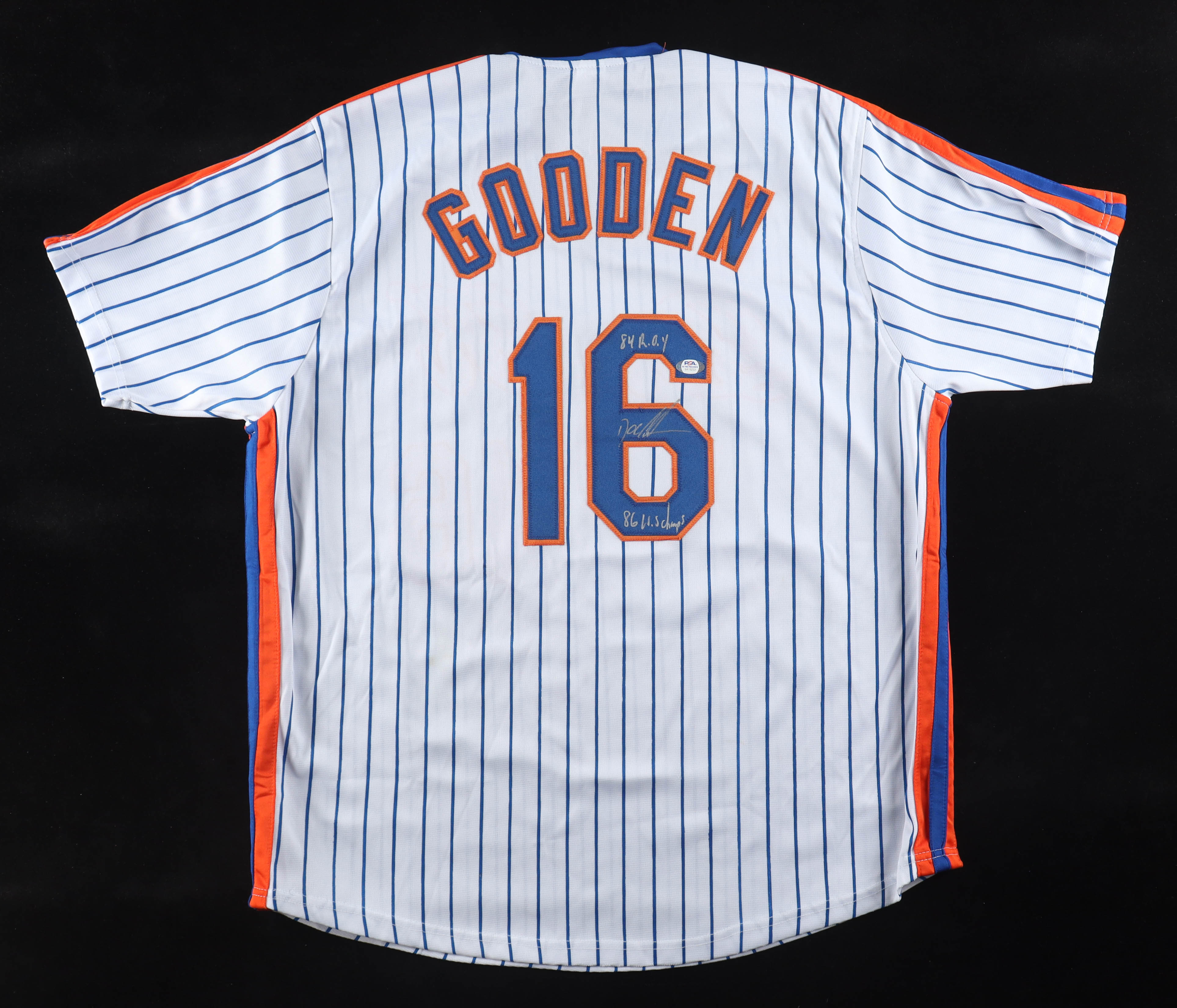 Dwight "Doc" Gooden Signed Jersey Inscribed "84 R.O.Y" & "86 W.S. Champs" (PSA) at PristineAuction.com Dwight "Doc" Gooden Signed Jersey Inscribed "84 R.O.Y" & "86 W.S. Champs" (PSA) at PristineAuction.com