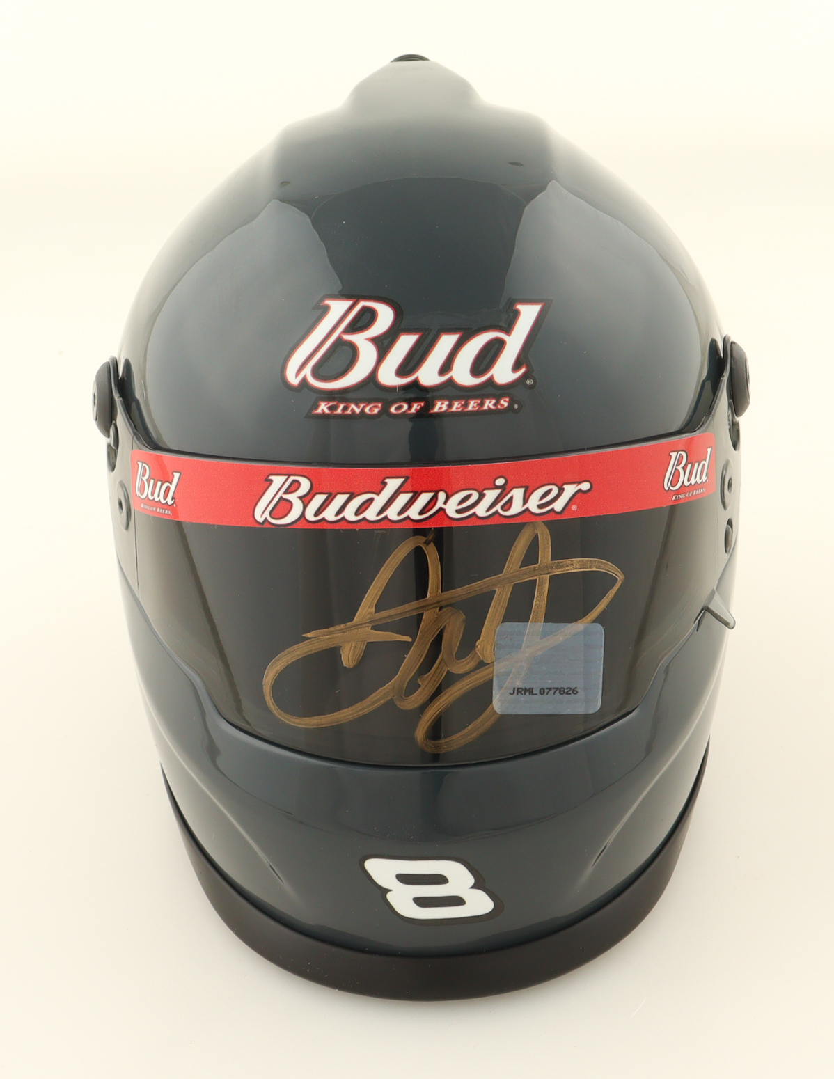 Dale Earnhardt Jr. Signed Budweiser NASCAR Mini Helmet (JR Motorsports) at PristineAuction.com Dale Earnhardt Jr. Signed Budweiser NASCAR Mini Helmet (JR Motorsports) at PristineAuction.com