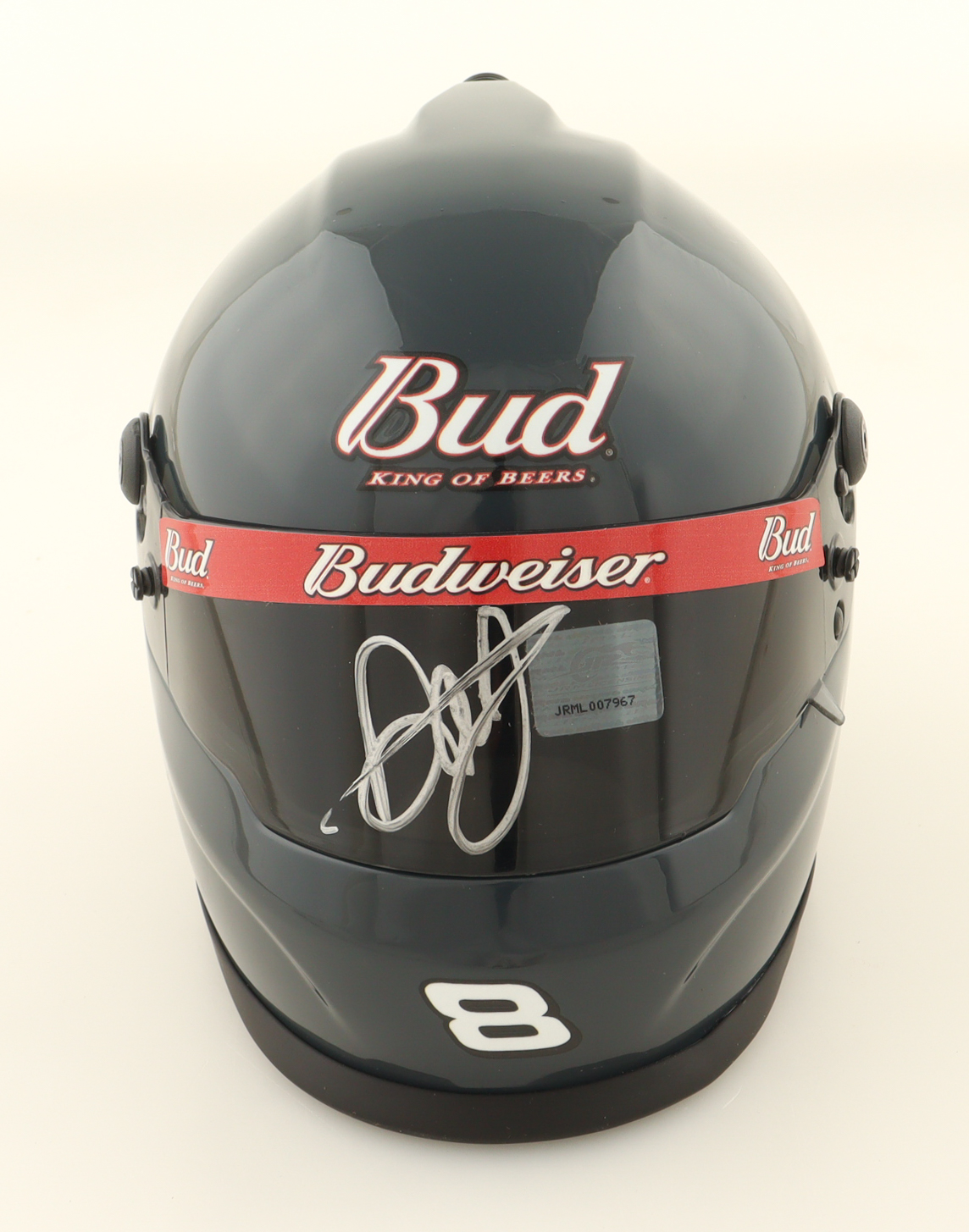 Dale Earnhardt Jr. Signed Budweiser NASCAR Mini Helmet (JR Motorsports) at PristineAuction.com Dale Earnhardt Jr. Signed Budweiser NASCAR Mini Helmet (JR Motorsports) at PristineAuction.com