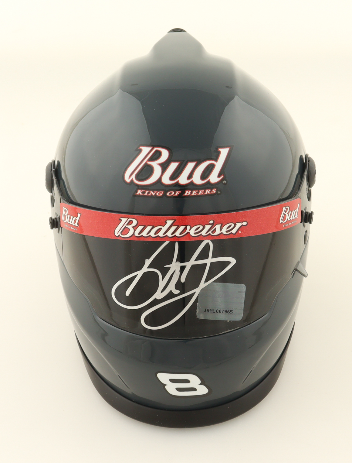 Dale Earnhardt Jr. Signed Budweiser NASCAR Mini Helmet (JR Motorsports) at PristineAuction.com Dale Earnhardt Jr. Signed Budweiser NASCAR Mini Helmet (JR Motorsports) at PristineAuction.com