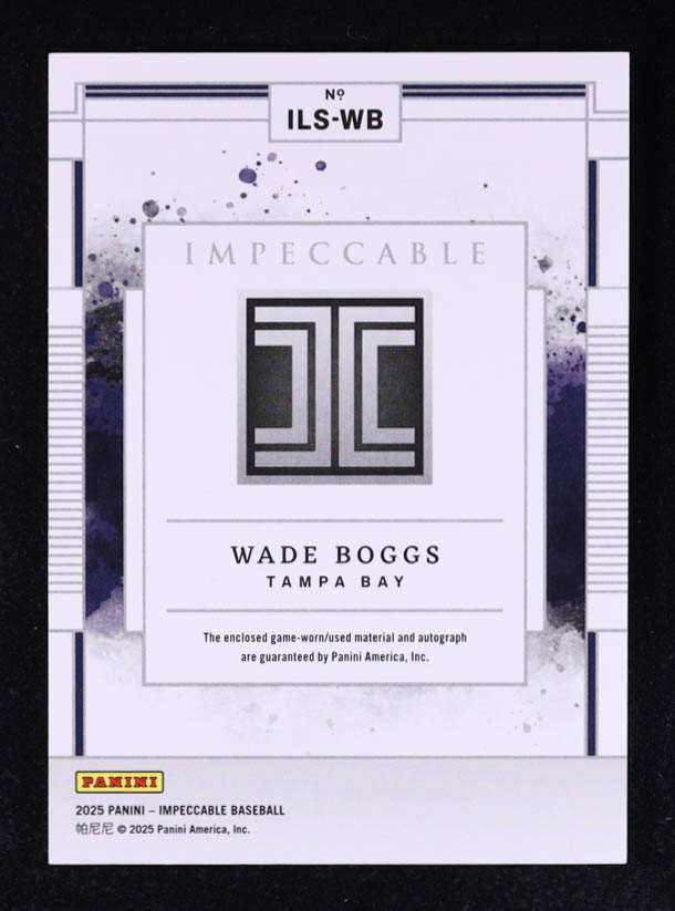 Wade Boggs 2025 Panini Impeccable Impeccable Lumber Signatures #23 #15/99 at PristineAuction.com Wade Boggs 2025 Panini Impeccable Impeccable Lumber Signatures #23 #15/99 at PristineAuction.com