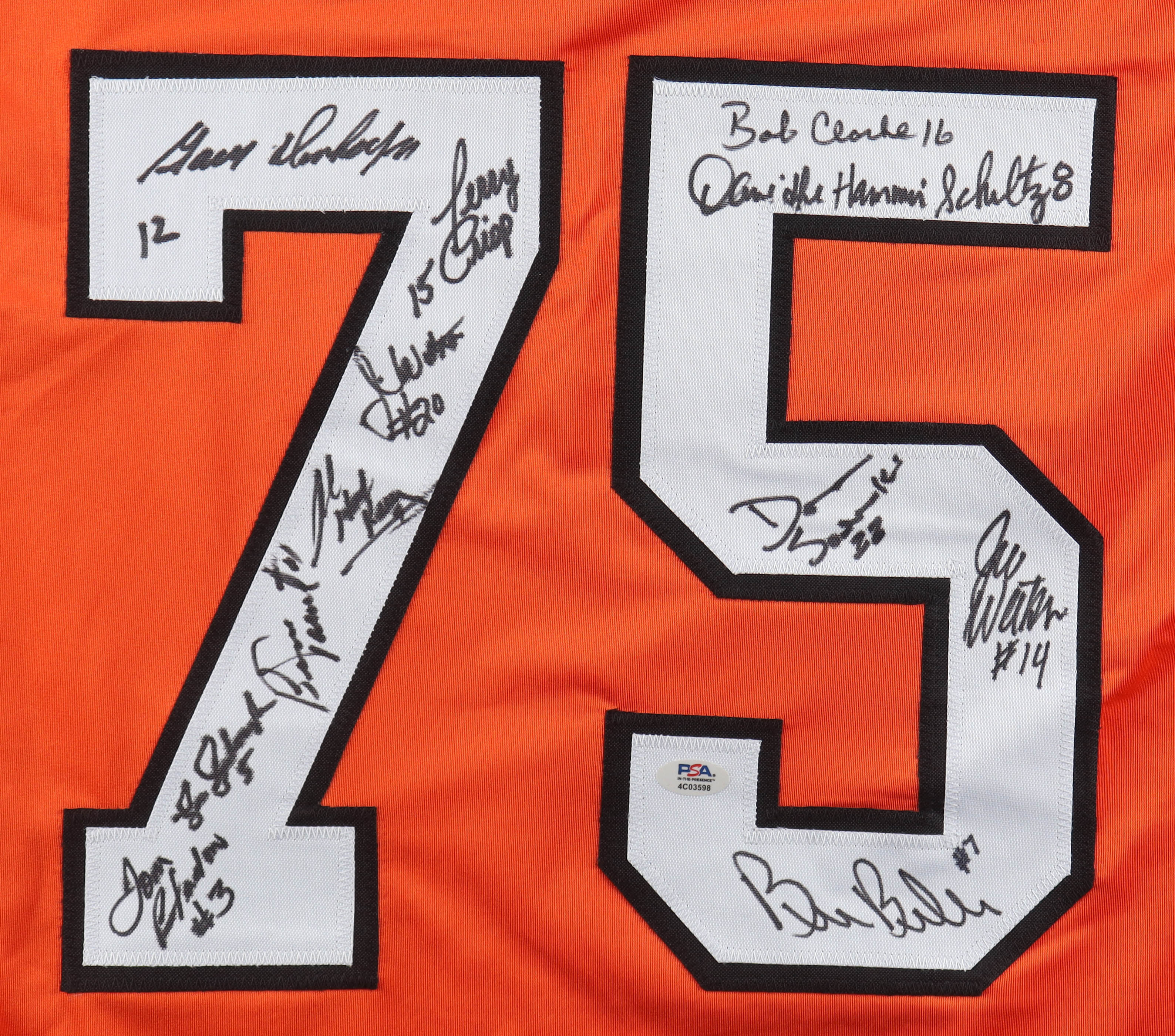 1975 "Stanley Cup Champions" Jersey Signed By (12) With Bill Barber, Bernie Parent, Tom Bladon (PSA) at PristineAuction.com 1975 "Stanley Cup Champions" Jersey Signed By (12) With Bill Barber, Bernie Parent, Tom Bladon (PSA) at PristineAuction.com