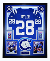 Jonathon Taylor Signed Colts Custom Framed LED Backlit Nike Jersey Display & (2) PSA 10 Graded Rookie Cards (Fanatics) at PristineAuction.com