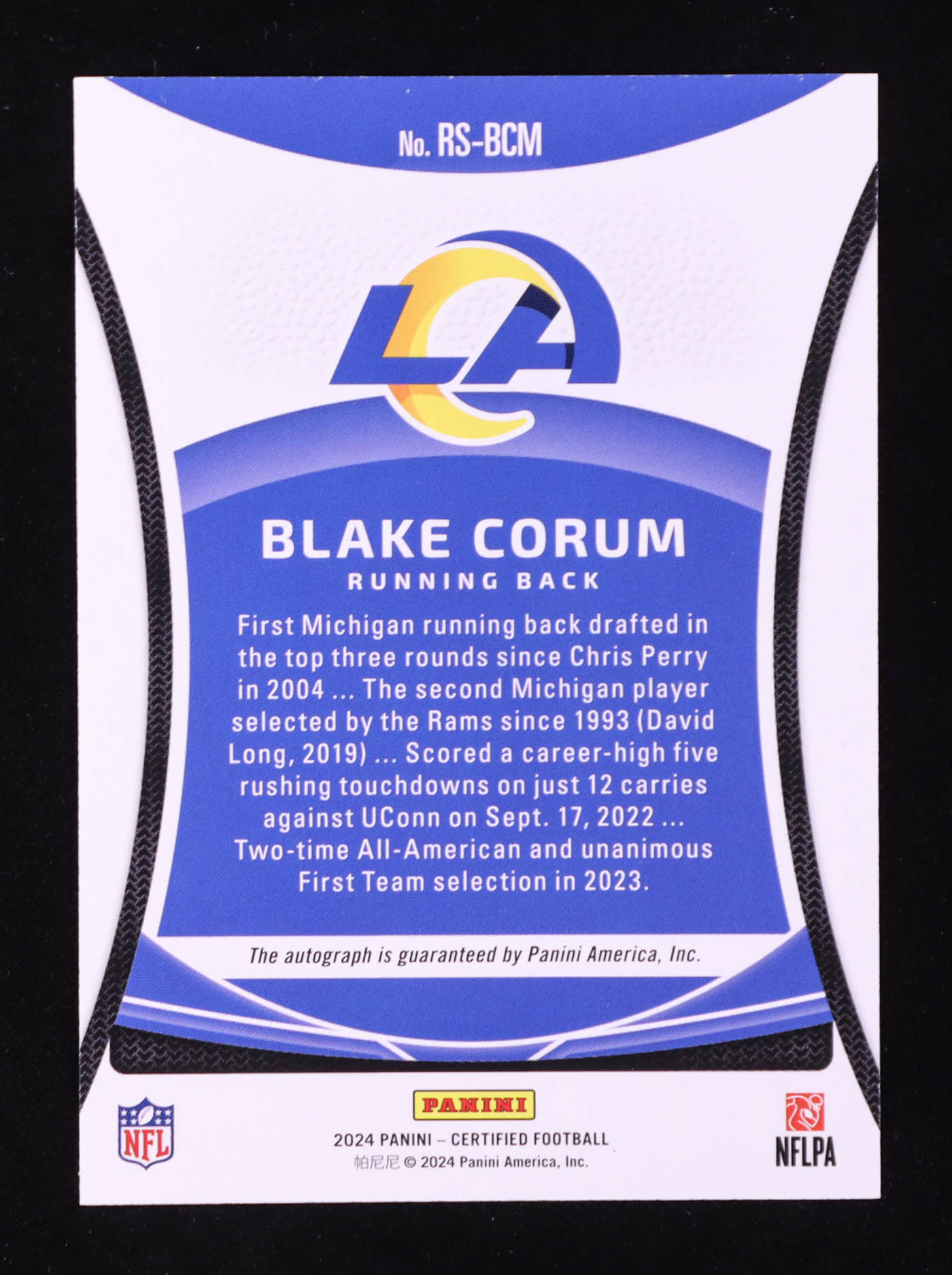 Blake Corum 2024 Certified Rookie Signatures Mirror Green #27 #1/5 RC at PristineAuction.com Blake Corum 2024 Certified Rookie Signatures Mirror Green #27 #1/5 RC at PristineAuction.com