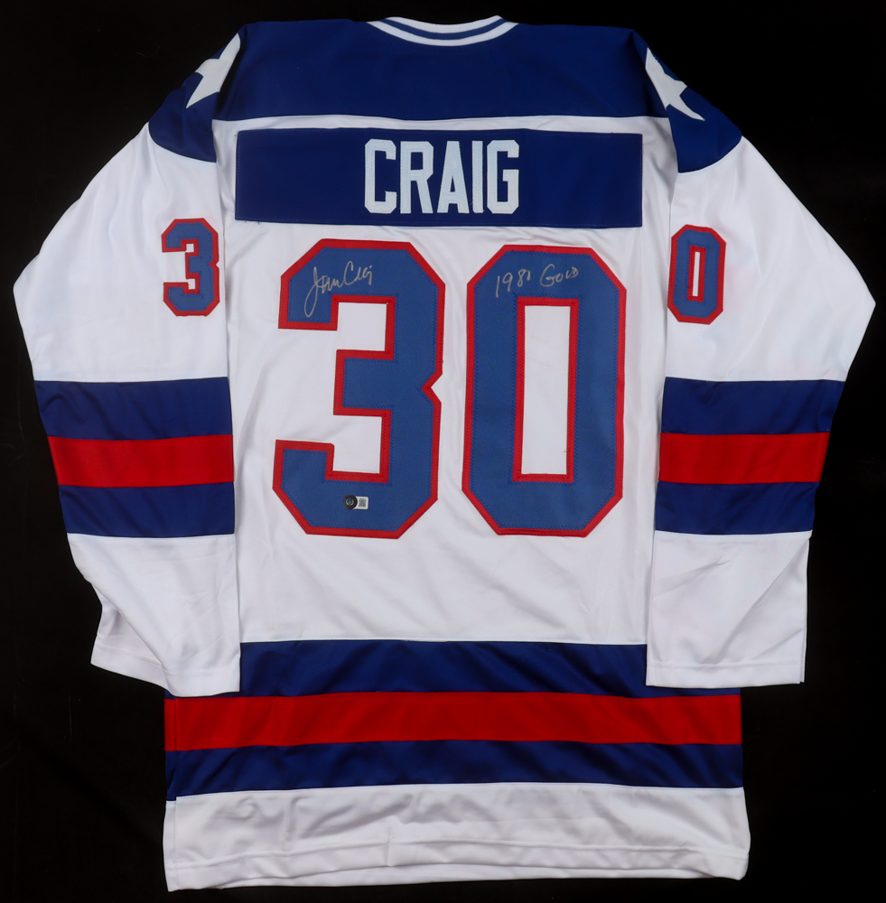 Jim Craig Signed Jersey Inscribed "1980 Gold" (Beckett) at PristineAuction.com Jim Craig Signed Jersey Inscribed "1980 Gold" (Beckett) at PristineAuction.com