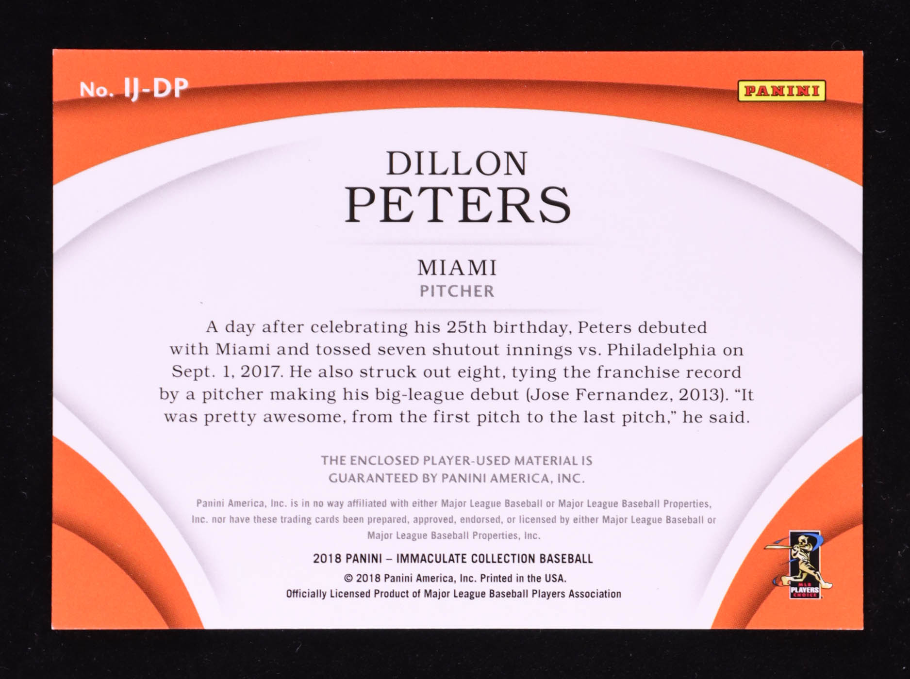 Dillon Peters 2018 Immaculate Collection Immaculate Jumbo Jersey Number #21 #02/10 at PristineAuction.com Dillon Peters 2018 Immaculate Collection Immaculate Jumbo Jersey Number #21 #02/10 at PristineAuction.com