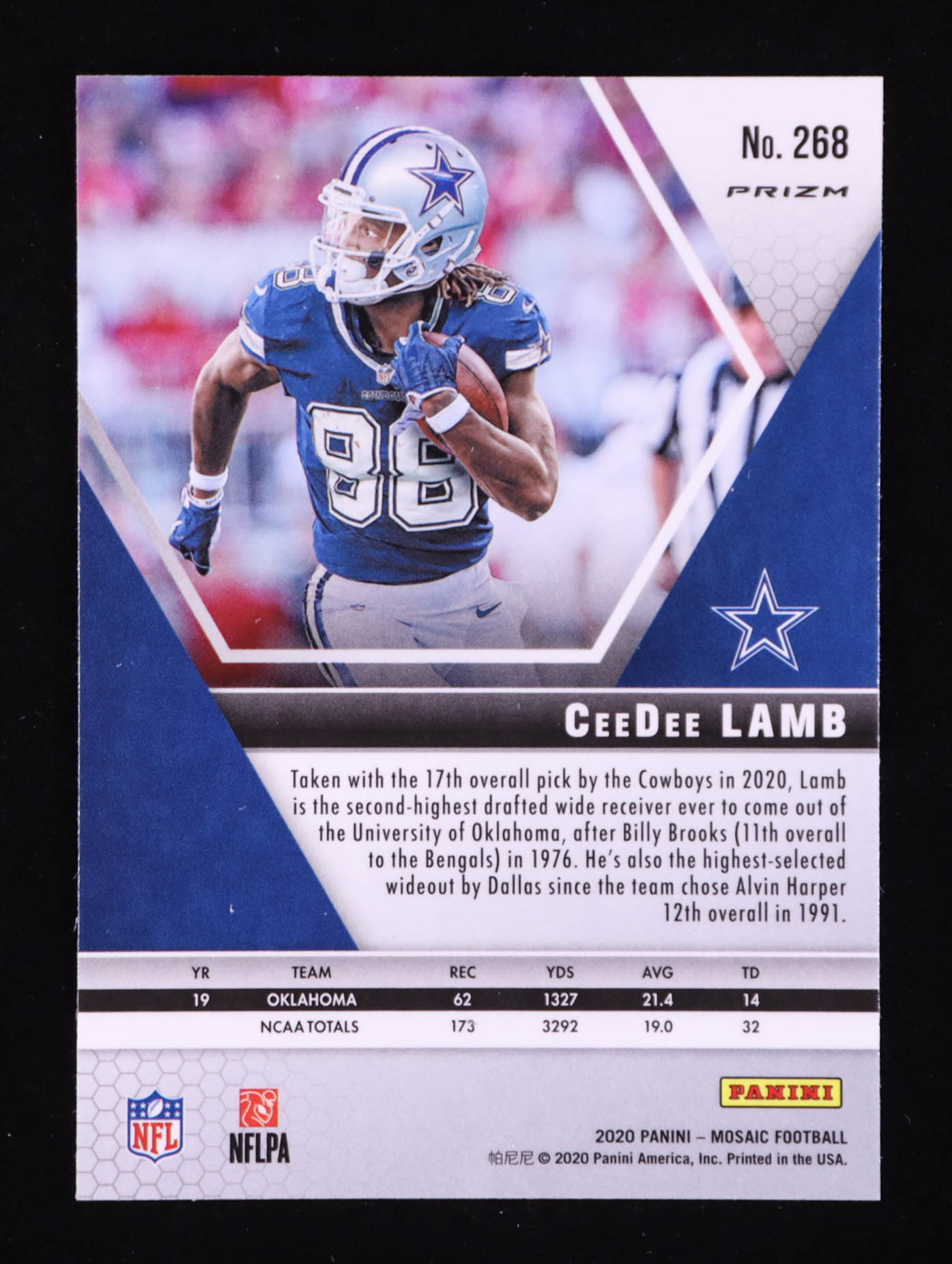 CeeDee Lamb 2020 Panini Mosaic Mosaic Reactive Orange #268 DEB RC at PristineAuction.com CeeDee Lamb 2020 Panini Mosaic Mosaic Reactive Orange #268 DEB RC at PristineAuction.com